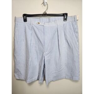 NWT Peter Millar Shorts Vintage Mens 40 Blue White Stripe Seersucker Cotton